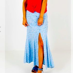 Forever 21 Ditsy Floral Maxi Skirt Button Front